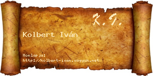 Kolbert Iván névjegykártya