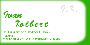 ivan kolbert business card